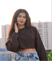Chillout Crop Top - Dark Brown